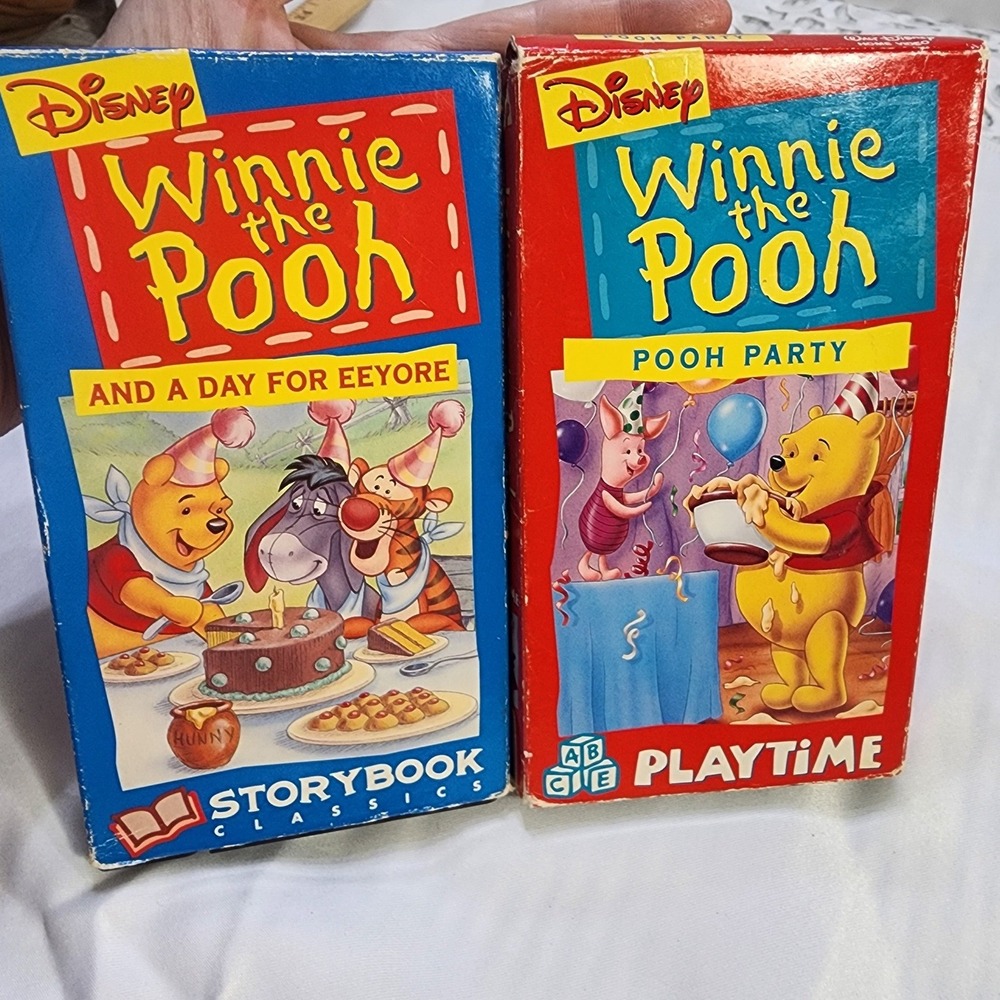 VTG Disney Winnie the Pooh VHS Lot And a Day for Eeyore Pooh Party Disney Video